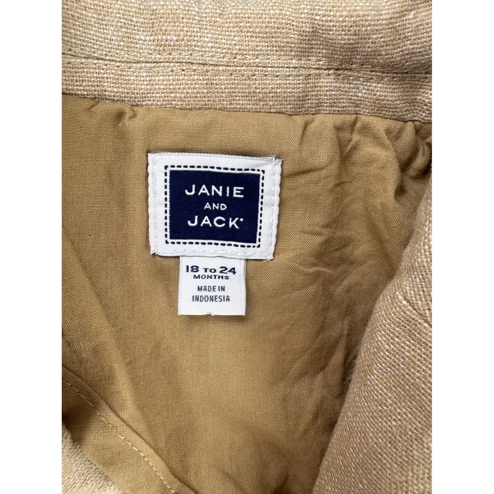 Janie and Jack Tan Linen Cotton Blazer Jacket Toddler 18-24 Months 200273298